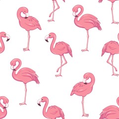 Naklejka premium Tropical flamingo pattern
