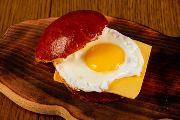 Burger with egg