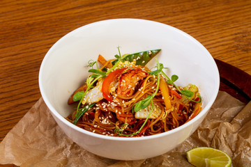 Soba with chicken