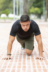 Man doing fitness in outdoor park