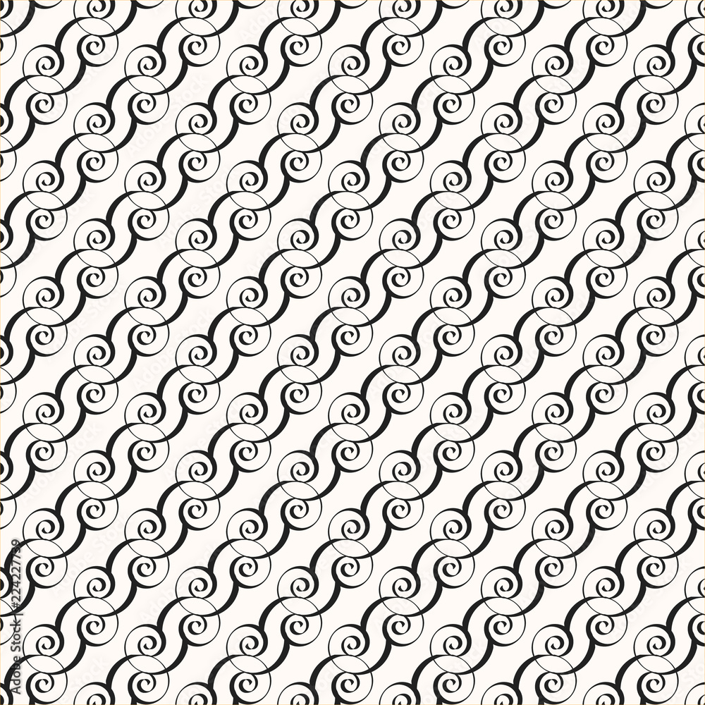 Leinwandbilder abstract geometric background and seamless pattern with curly elements