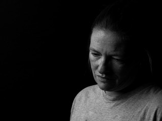 Fototapeta premium Frau Depression Nachdenklich Ernst