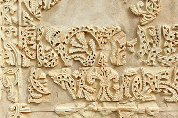 Arab decoration in the Palace of Medina Azahara. World heritage by Unesco. Andalusia, Spain