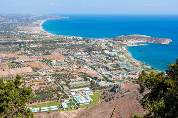Rhodes island panorama from Tsampika mountain top, Greece