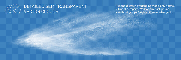 Naklejka na ściany i meble Realistic steam transparent vector. Fountain cloud flow