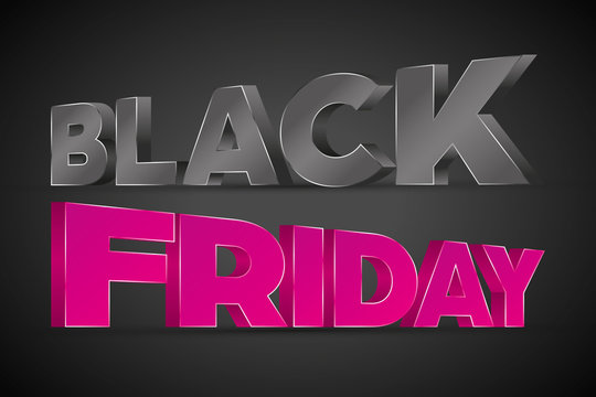 Black Friday black and pink 3D