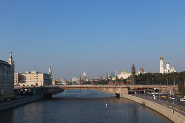 Fototapeta na wymiar Moscow kremlin and the river view, Russia