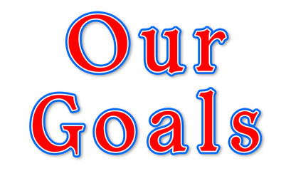 OUR GOALS - elegant red text written on white background