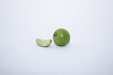 green apple and cut