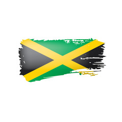Jamaica flag, vector illustration on a white background.