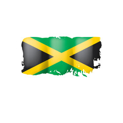 Jamaica flag, vector illustration on a white background.