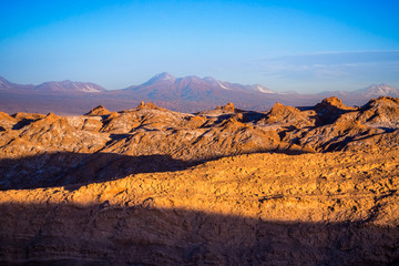 Sunset at Moon Valley in Atacama desert near San Pedro de Atacama