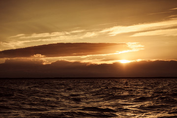 Beautiful sunset on the ocean sea