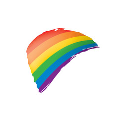Grunge rainbow flag isolated on white background.