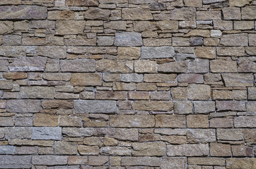 wall of stones decoration of the facade