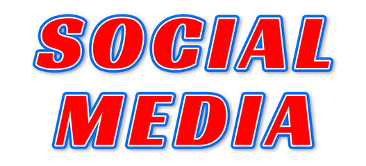 SOCIAL MEDIA - elegant red text written on white background