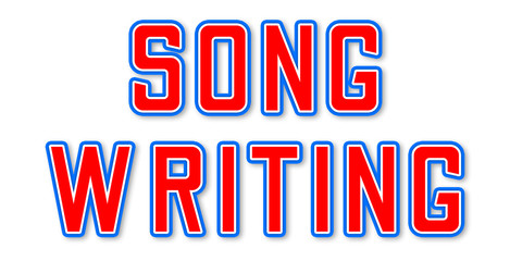 SONG WRITING - elegant red text written on white background
