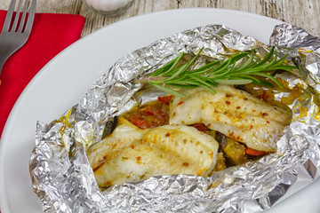 papillote de poisson et légumes
