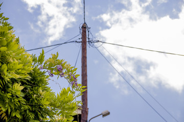 Power pole / power cable in the sky