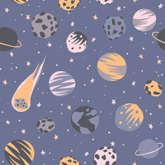 Space seamless vector pattern