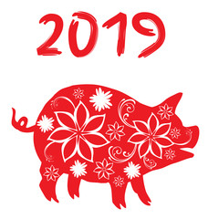 Vector 2019 Floral Pig