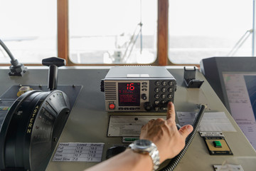 Navigational control panel and vhf radio