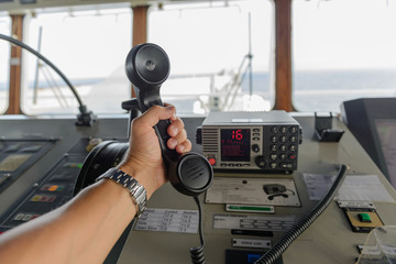 Navigational control panel and vhf radio