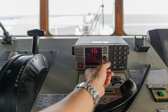 Navigational control panel and vhf radio