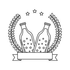two beer bottle drink emblem