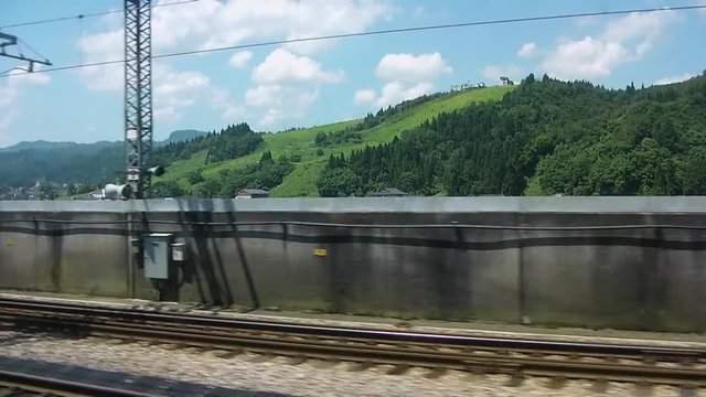 Scenery outside train window