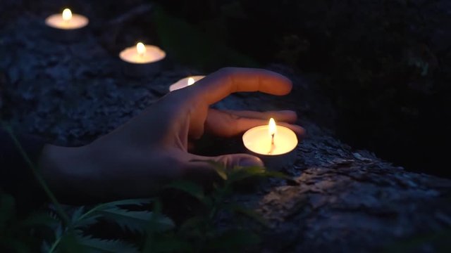 Lighting candles