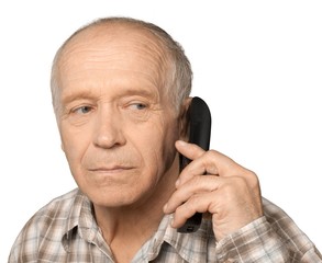 grandfather on phone