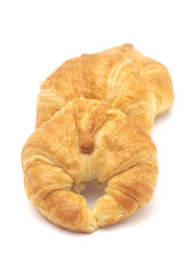 Freshly Baked Buttery French Croissants on a White Background
