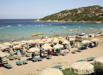 Beach in Baja Sardinia. Sardegna. Italia