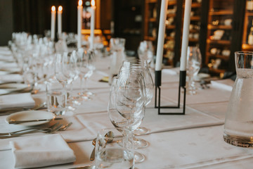 A selection of wine glasses on a table.