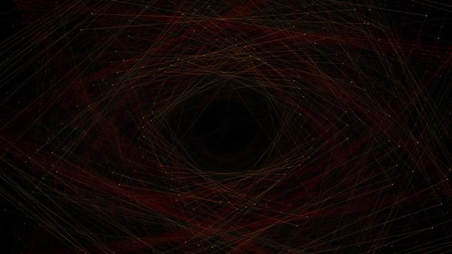 Seamless geometric sparkling  string art pattern on black background