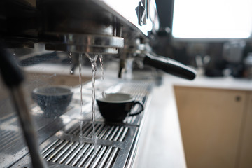 coffee machine in a bar close up.