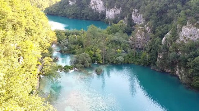 Jeziora Plitvickie Chorwacja. Widok z lotu ptaka.