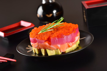 Salmon and avocado tartar