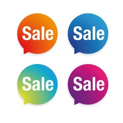 Sale label speech bubble set