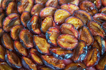 Close Up Shot of a Plum Pie Right Out The Oven