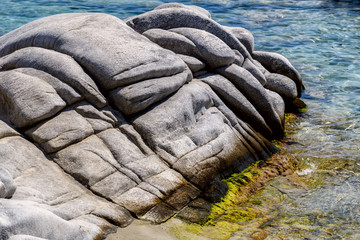 Famous Kolimbitres beach and big stones in Paros, Greece.