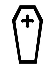 halloween coffin isolated icon