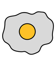 oben spiegelei essen lecker hunger kochen braten chef koch schürze küche frühstück ei eigelb eiweiß pfanne comic cartoon clipart