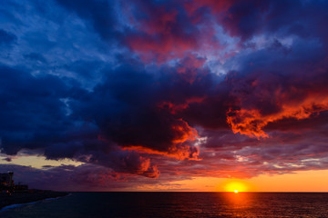 Purple sunset over the Black Sea