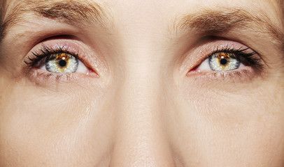 A beautiful insightful look woman's eye. Close up shot.