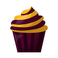halloween sweet cupcake isolated icon
