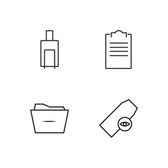 business simple outlined icons set