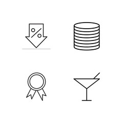 business simple outlined icons set