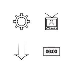 business simple outlined icons set